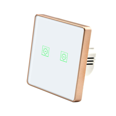 Glomarket 2 Gang Zigbee Tuya Smart Home Eu Standard Wireless  With Neutral Touch Panel Wall Light Switch