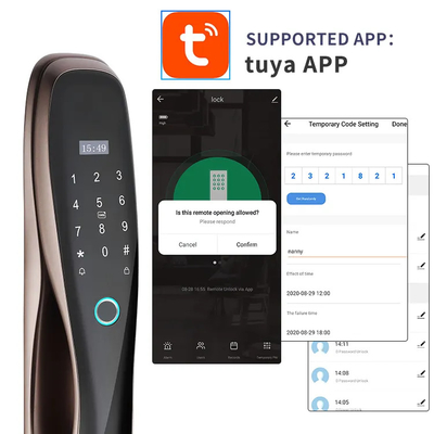 Glomarket Tuya Door Lock Volledig automatisch Oplaadbare batterij Smart Fingerprint Password Card Sleutel Ontsluit Biometrische deur