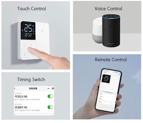 Glomarket Smart Tuya Wifi Button Wall Switch Remote/Voice Alexa/Timer Control met LCD-scherm temperatuur en vochtigheid