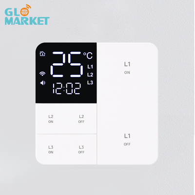 Glomarket Smart Tuya Wifi Button Wall Switch Remote/Voice Alexa/Timer Control met LCD-scherm temperatuur en vochtigheid