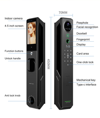 Zwaargewicht slimme gezichtsherkenning slot Tuya Smart visuele intercom