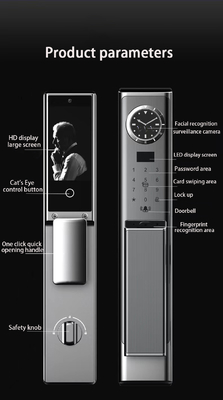 Luxe gezichtsherkenning slot met hoge kwaliteit visuele intercom en real-time monitoring