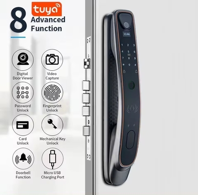 Tuya gezichtsherkenning slimme deur slot WiFi/zigbee vingerafdruk/vingeraad optioneel cat eye capture