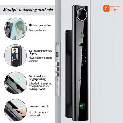 Glomarket Tuya Slimme 3D gezichtsherkenning Automatisch slot Cat Eye Biometrische vingerafdruk Digitaal wachtwoord Deur slot