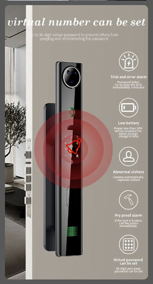 Glomarket Tuya Slimme 3D gezichtsherkenning Automatisch slot Cat Eye Biometrische vingerafdruk Digitaal wachtwoord Deur slot