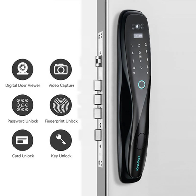 Glomarket 3D Face WIFI Smart Fully Automatic Smart Lock Vingerafdruk APP Card Key Ontsluit Intelligent Door Lock Met Camera