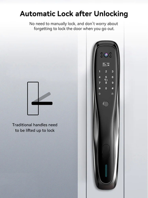 Glomarket 3D Face WIFI Smart Fully Automatic Smart Lock Vingerafdruk APP Card Key Ontsluit Intelligent Door Lock Met Camera