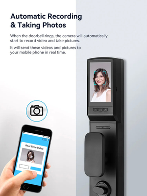 Glomarket 3D Face WIFI Smart Fully Automatic Smart Lock Vingerafdruk APP Card Key Ontsluit Intelligent Door Lock Met Camera