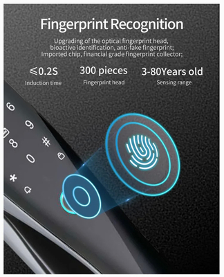 Glomarket 3D Face WIFI Smart Fully Automatic Smart Lock Vingerafdruk APP Card Key Ontsluit Intelligent Door Lock Met Camera