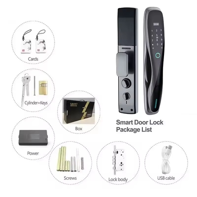 Glomarket 3D Face WIFI Smart Fully Automatic Smart Lock Vingerafdruk APP Card Key Ontsluit Intelligent Door Lock Met Camera