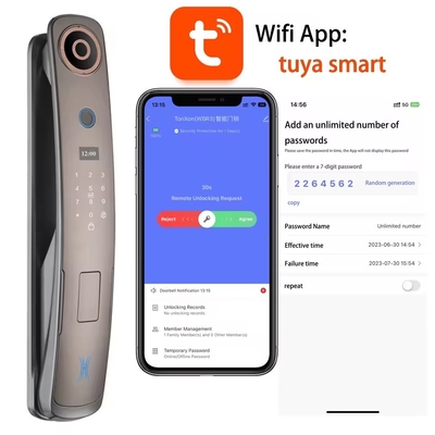 Glomarket 3d gezichtsherkenning slimme deur slot met camera digitale vingerafdruk volledig automatische beveiligingssloten