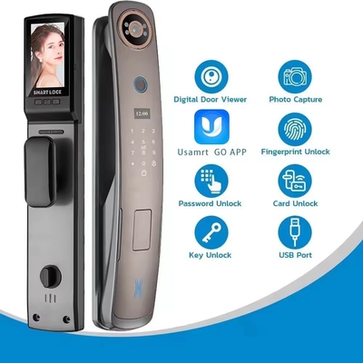 Glomarket 3d gezichtsherkenning slimme deur slot met camera digitale vingerafdruk volledig automatische beveiligingssloten