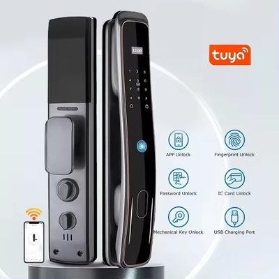 Glomarket Volledig automatisch Tuya Wifi Smart Door Lock Mobiele telefoon Controle Vingerafdruk Digitaal wachtwoord Smart Lock Met Camera