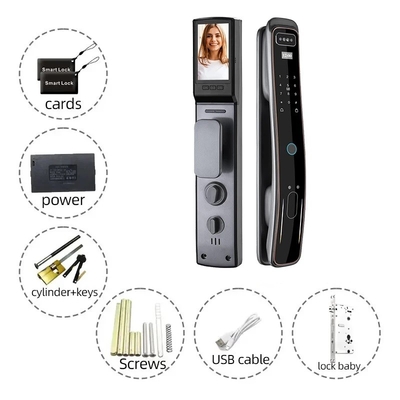 Glomarket Volledig automatisch Tuya Wifi Smart Door Lock Mobiele telefoon Controle Vingerafdruk Digitaal wachtwoord Smart Lock Met Camera