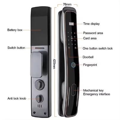 Glomarket Volledig automatisch Tuya Wifi Smart Door Lock Mobiele telefoon Controle Vingerafdruk Digitaal wachtwoord Smart Lock Met Camera