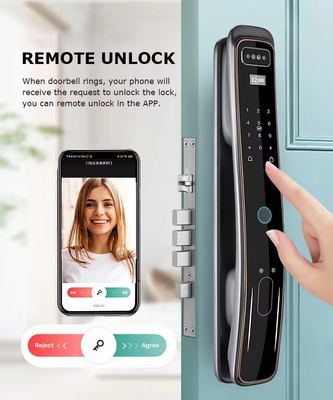 Glomarket Volledig automatisch Tuya Wifi Smart Door Lock Mobiele telefoon Controle Vingerafdruk Digitaal wachtwoord Smart Lock Met Camera