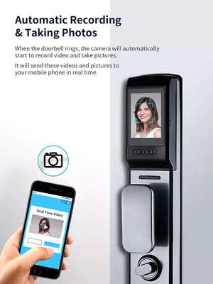 Glomarket Draadloos Biometrisch Vingerafdrukbeveiliging Volledig Automatisch Smart Lock Digitaal wachtwoordkaart Sleutel slot Met Camera