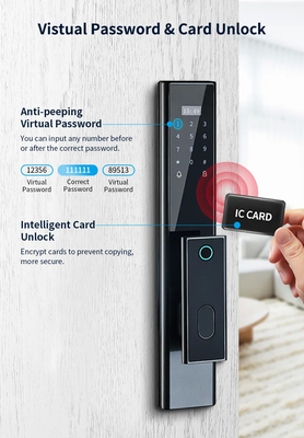 Glomarket Draadloos Biometrisch Vingerafdrukbeveiliging Volledig Automatisch Smart Lock Digitaal wachtwoordkaart Sleutel slot Met Camera