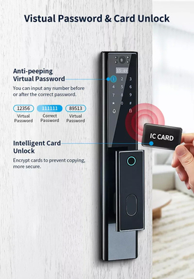 Glomarket Draadloos Biometrisch Vingerafdrukbeveiliging Volledig Automatisch Smart Lock Digitaal wachtwoordkaart Sleutel slot Met Camera