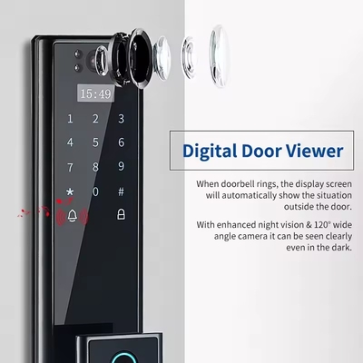 Glomarket Draadloos Biometrisch Vingerafdrukbeveiliging Volledig Automatisch Smart Lock Digitaal wachtwoordkaart Sleutel slot Met Camera
