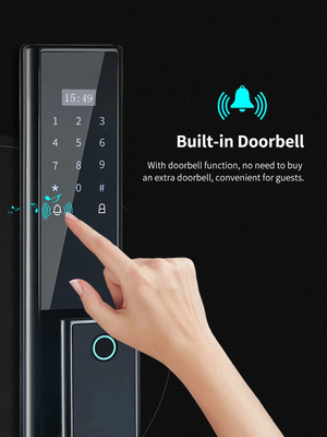 Glomarket Draadloos Biometrisch Vingerafdrukbeveiliging Volledig Automatisch Smart Lock Digitaal wachtwoordkaart Sleutel slot Met Camera