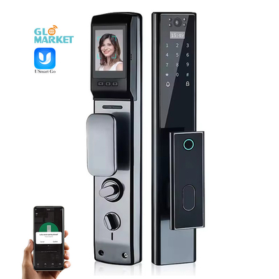 Glomarket Draadloos Biometrisch Vingerafdrukbeveiliging Volledig Automatisch Smart Lock Digitaal wachtwoordkaart Sleutel slot Met Camera