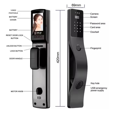Glomarket Tuya Gezichtsherkenning Smart Door Lock Security Digitaal wachtwoord Vingerafdruk Door Smart Locks