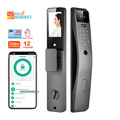 Glomarket 3d gezichtsherkenning Smart Door Lock Tuya Real Time Video Intercom Wifi Intelligent Door Lock Met Palm Print