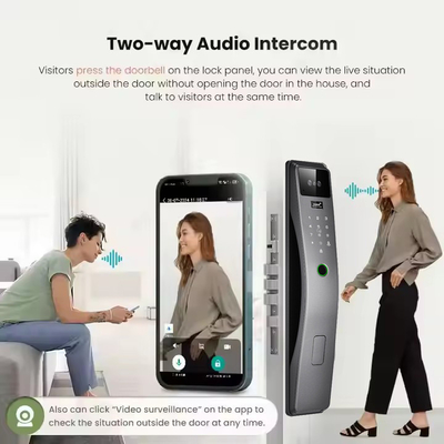 Glomarket 3d gezichtsherkenning Smart Door Lock Tuya Real Time Video Intercom Wifi Intelligent Door Lock Met Palm Print