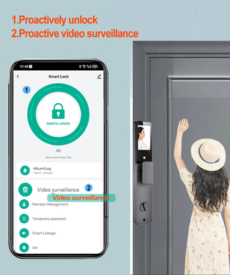 Glomarket 3d gezichtsherkenning Smart Door Lock Tuya Real Time Video Intercom Wifi Intelligent Door Lock Met Palm Print