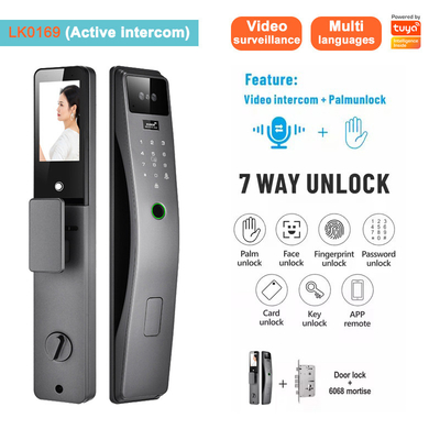 Glomarket 3d gezichtsherkenning Smart Door Lock Tuya Real Time Video Intercom Wifi Intelligent Door Lock Met Palm Print