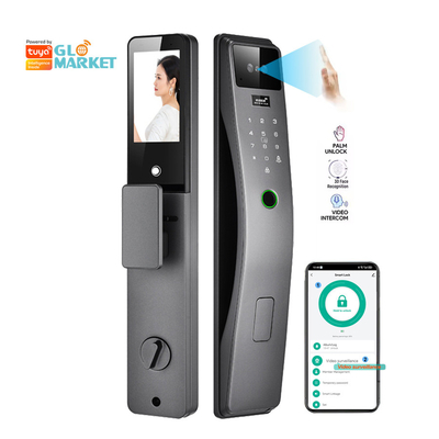 Glomarket 3d gezichtsherkenning Smart Door Lock Tuya Real Time Video Intercom Wifi Intelligent Door Lock Met Palm Print