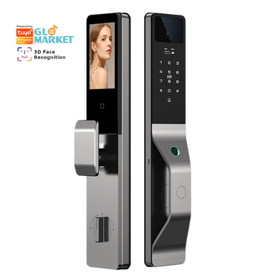 Glomarket Aluminium Alloy Automatisch Tuya Smart Door Lock 3d Gezichtsherkenning Video Intercom Digitaal Vingerafdruk slot