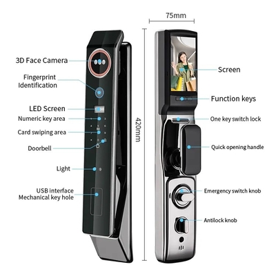 Glomarket Fabrieksprijs Wifi App Smart Door Lock Met Gezichtsherkenning Biometrische vingerafdruk Cerradura Ondersteuning Intercom Functie