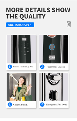 Glomarket Fabrieksprijs Wifi App Smart Door Lock Met Gezichtsherkenning Biometrische vingerafdruk Cerradura Ondersteuning Intercom Functie