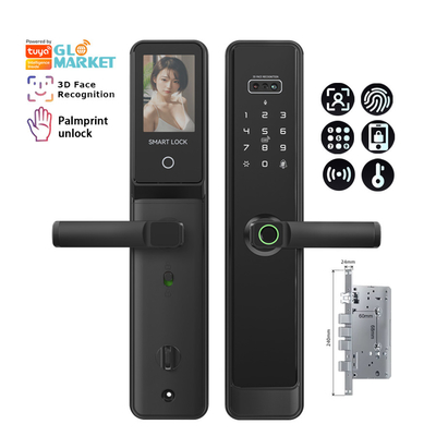 Glomarket Tuya Wifi Smart Lock Aluminium Houten Deur Gezichtsherkenning Palmprint Biometrische Vingerafdruk Digitaal Smart Lock
