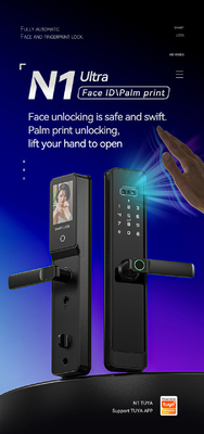 Glomarket Tuya Wifi Smart Lock Aluminium Houten Deur Gezichtsherkenning Palmprint Biometrische Vingerafdruk Digitaal Smart Lock