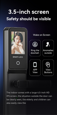 Glomarket Tuya Wifi Smart Lock Aluminium Houten Deur Gezichtsherkenning Palmprint Biometrische Vingerafdruk Digitaal Smart Lock