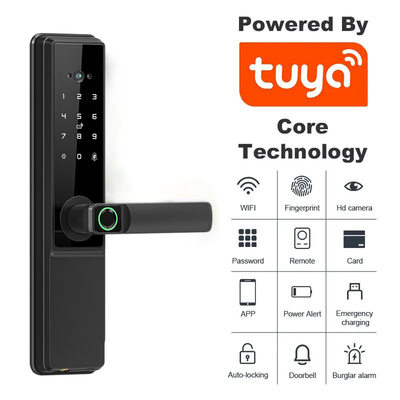 Glomarket Tuya Wifi Smart Door Lock Met Cat Eye Digitaal slot Elektronisch vingerafdruk Door Smart Home