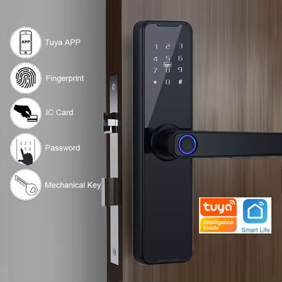 Glomarket Wifi Tuya Smart Door Lock Aluminium Vingerafdruk Password Kaart Sleutel Ontsluit Biometrisch Digitaal Smart Lock