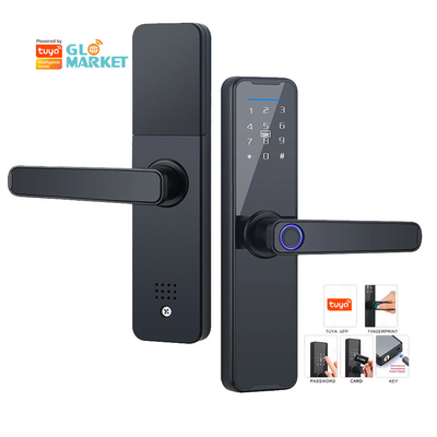 Glomarket Wifi Tuya Smart Door Lock Aluminium Vingerafdruk Password Kaart Sleutel Ontsluit Biometrisch Digitaal Smart Lock