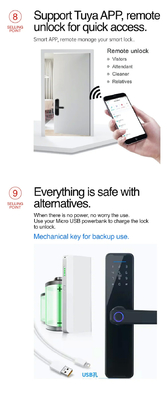 Glomarket Wifi Tuya Smart Door Lock Aluminium Vingerafdruk Password Kaart Sleutel Ontsluit Biometrisch Digitaal Smart Lock