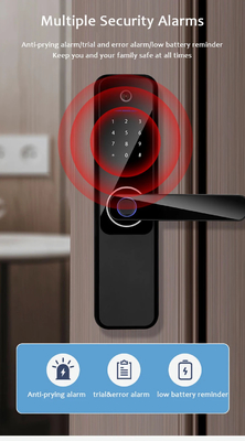 Glomarket Wifi Biometrisch Elektronisch Tuya App Afstandsgeschikt Smart Lock Smart Fingerprint Door Lock Met Cat Eye