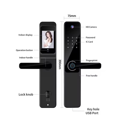 Glomarket Tuya Wifi Vingerafdruk Digitaal wachtwoord Intelligent deur slot Remote Control Slot Smart Met Camera