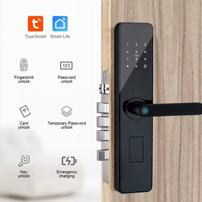 Glomarket Huis Appartement Tuya Smart WiFi Digitaal Deur slot Telefoon APP Afstandsbediening Beveiliging Vingerafdruk Smart Door Lock