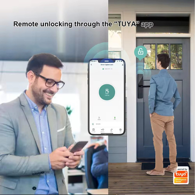 Glomarket Huis Appartement Tuya Smart WiFi Digitaal Deur slot Telefoon APP Afstandsbediening Beveiliging Vingerafdruk Smart Door Lock