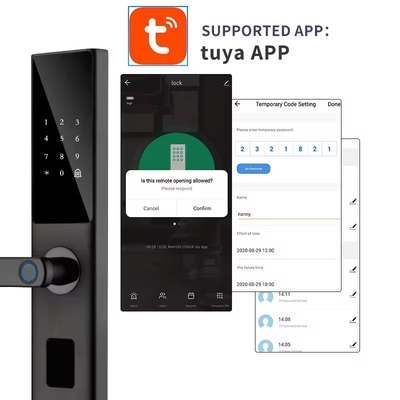 Glomarket Tuya Smart WiFi Digital Door Lock Code RFID IC Card Smartphone App Ontgrendelen Biometrische vingerafdruk Smart Lock