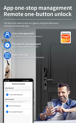 Glomarket Tuya Smart WiFi Digital Door Lock Code RFID IC Card Smartphone App Ontgrendelen Biometrische vingerafdruk Smart Lock