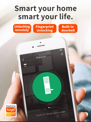 Glomarket Tuya Smart WiFi Digital Door Lock Code RFID IC Card Smartphone App Ontgrendelen Biometrische vingerafdruk Smart Lock