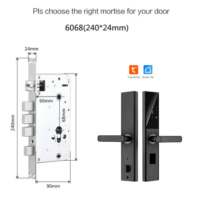 Glomarket Tuya Smart WiFi Digital Door Lock Code RFID IC Card Smartphone App Ontgrendelen Biometrische vingerafdruk Smart Lock